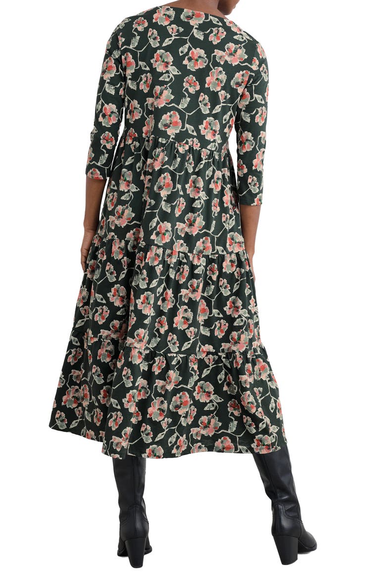 Line Strokes Floral Print Dress, Alternate, color, ARTIST CAMELLIA COPPICE