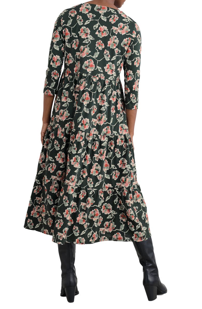 Seasalt Cornwall Line Strokes Floral Print Dress, Alternate, color, Artist Camellia Coppice