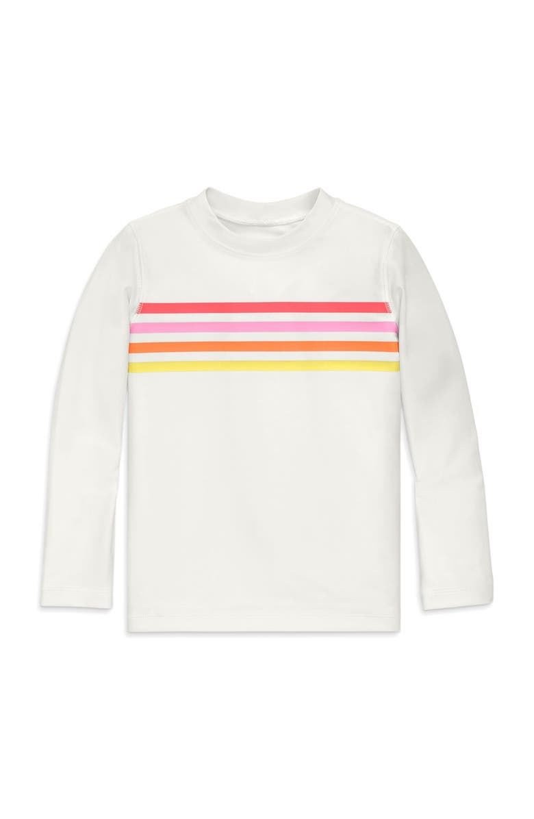 Primary Kids Tonal Banner Long Sleeve Rash Guard, Main, color, Warm Multi Banner