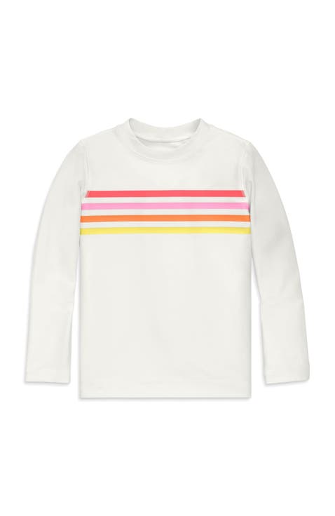 Kids Tonal Banner Long Sleeve Rash Guard (Toddler, Little Kid, Big Kid)