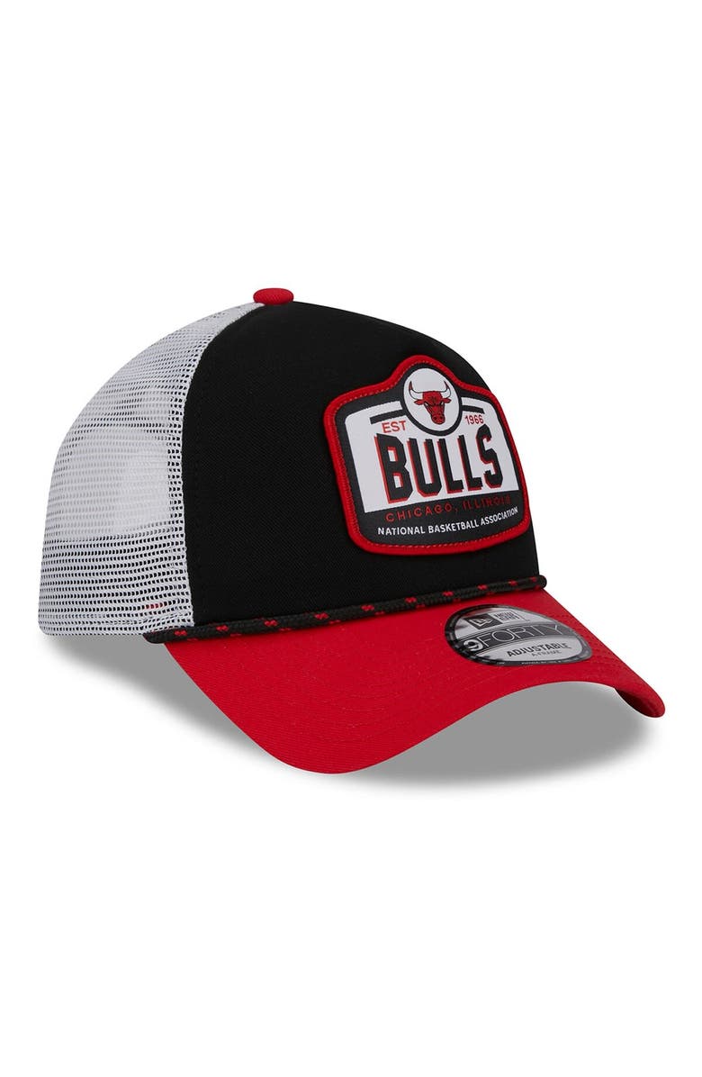 New Era Men's New Era Black/Red Chicago Bulls  A-Frame 9FORTY Trucker Hat, Alternate, color, 