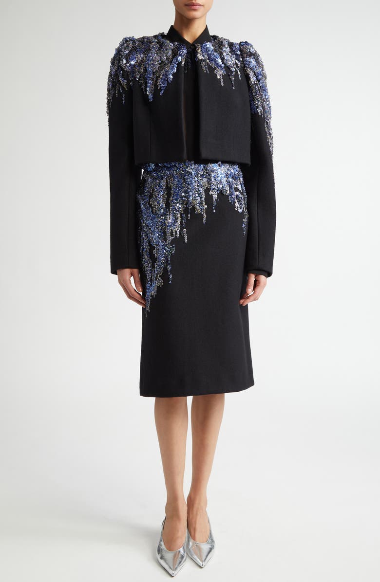 Bea Sequin Embroidered Crop Jacket