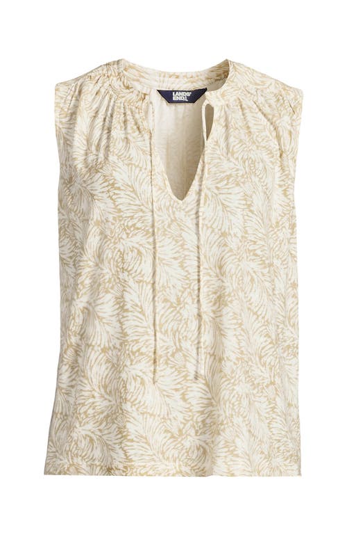 LANDS' END LANDS' END LINEN BLEND NOTCH NECK SWING TANK TOP
