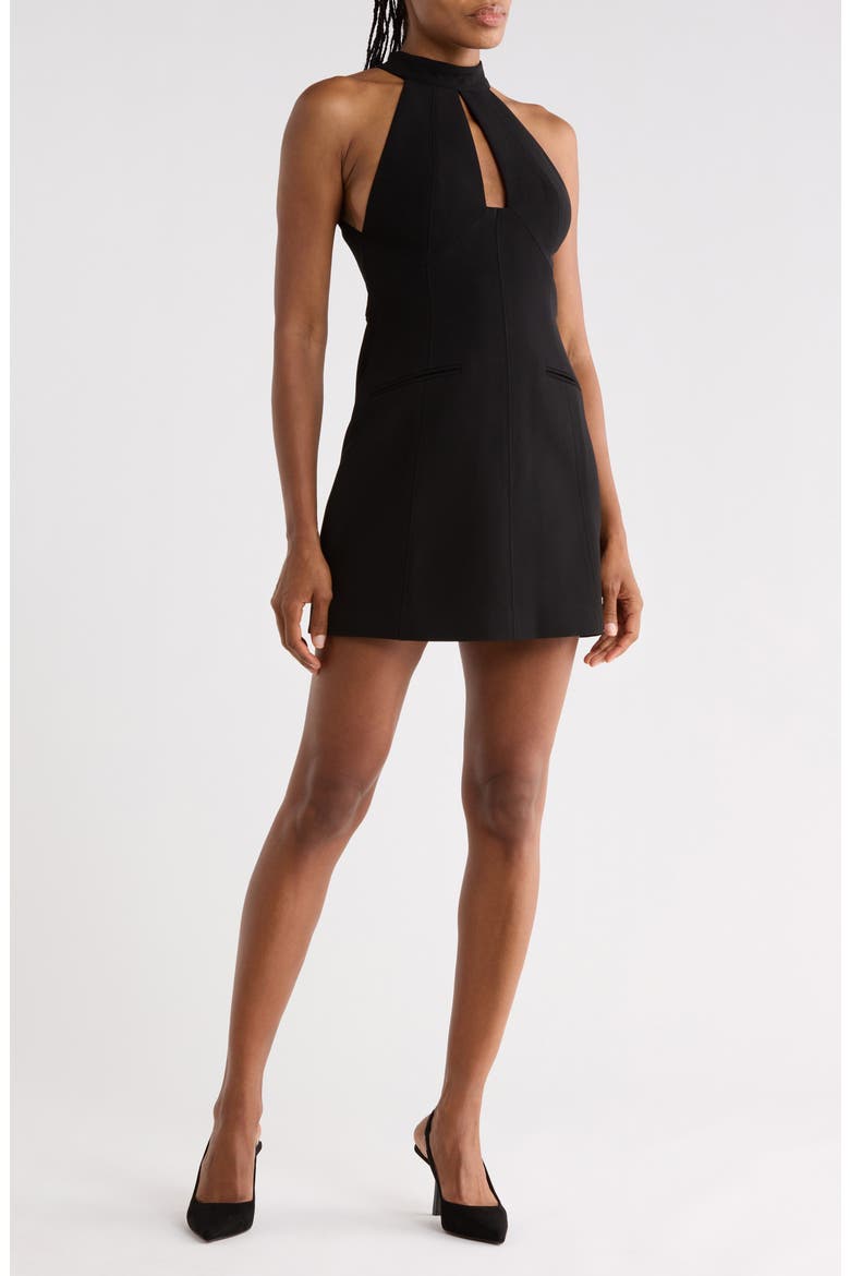 Lucie Halter Neck Minidress, Main, color, BLACK