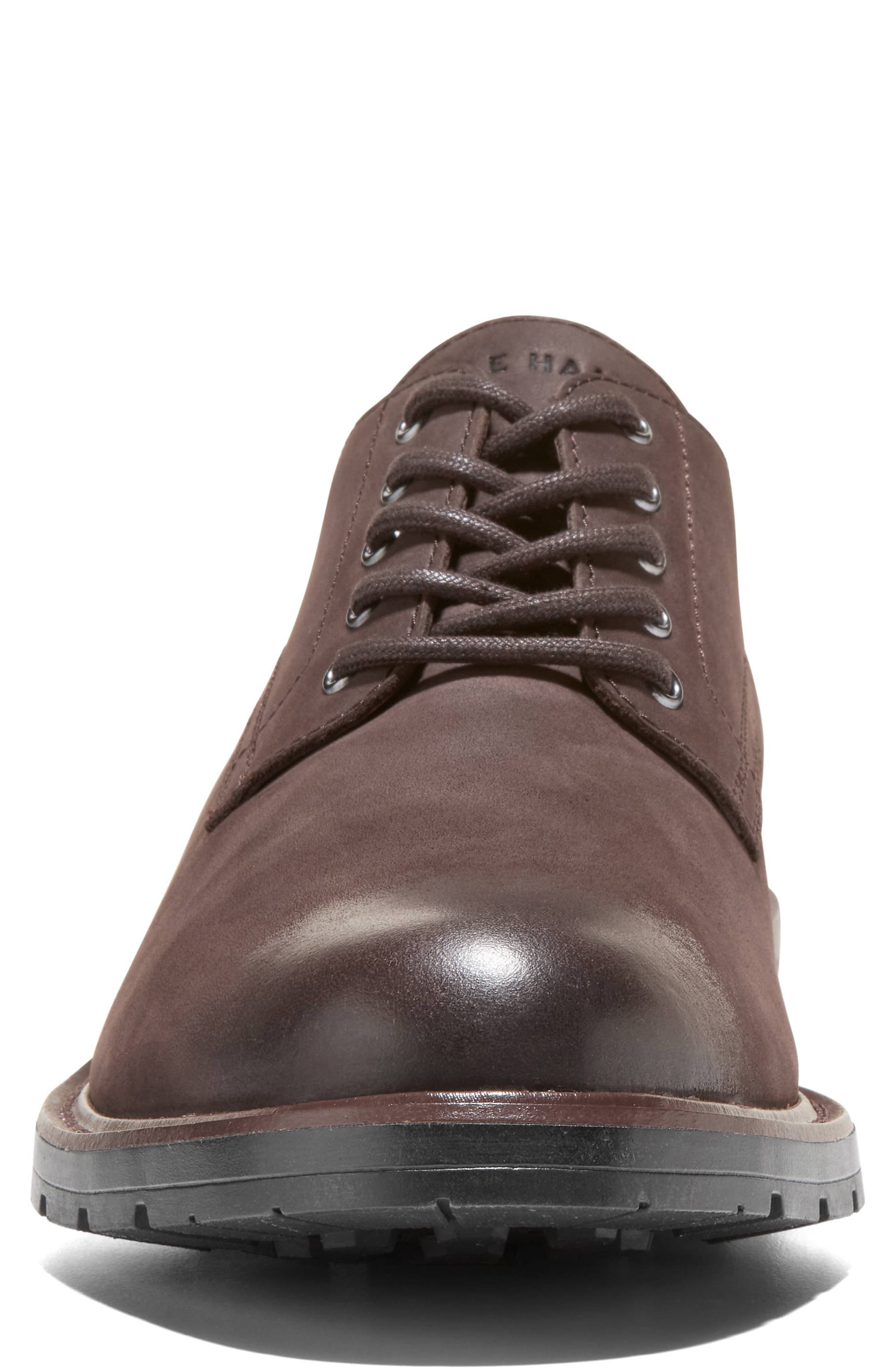 Cole Haan Chamberlin Grand Plain Toe Derby, Alternate, color, Dark Chocolate Nubuck / Black