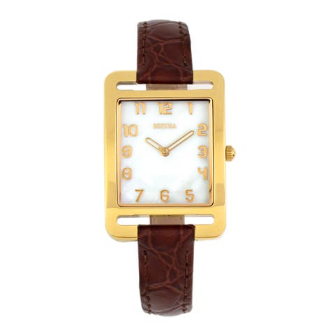 Marisol Swiss MOP Leather-Band Watch