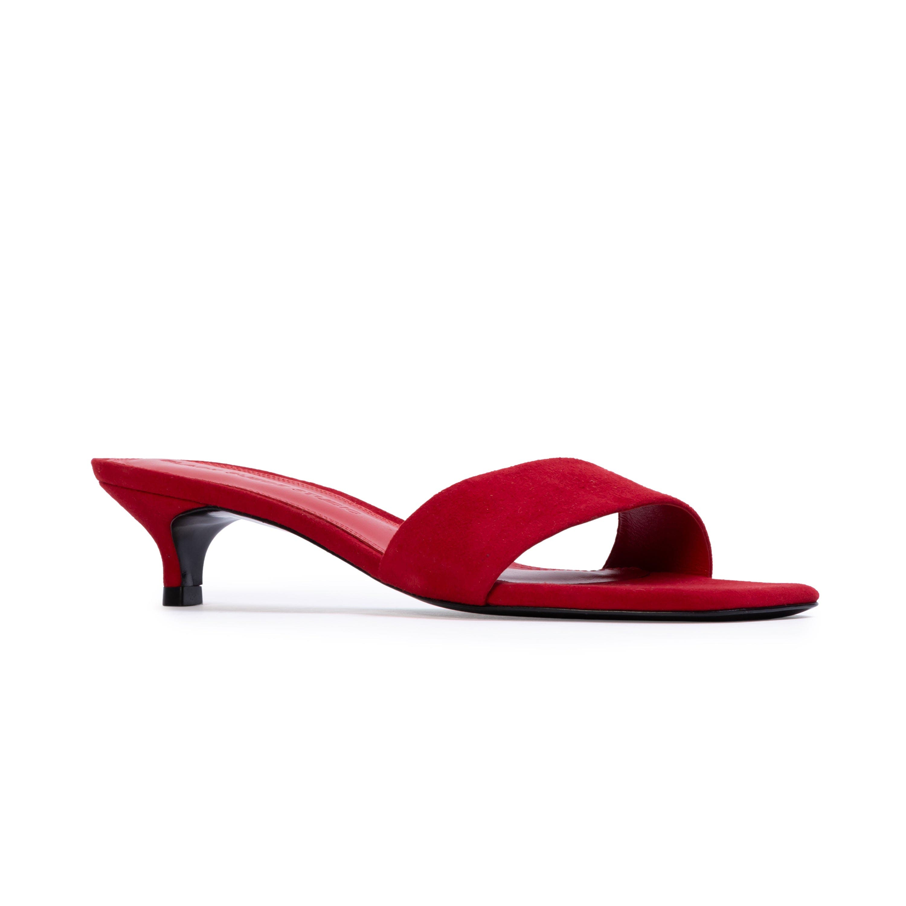 BLACK SUEDE STUDIO Avery 35 Suede, Alternate, color, Cherry Suede