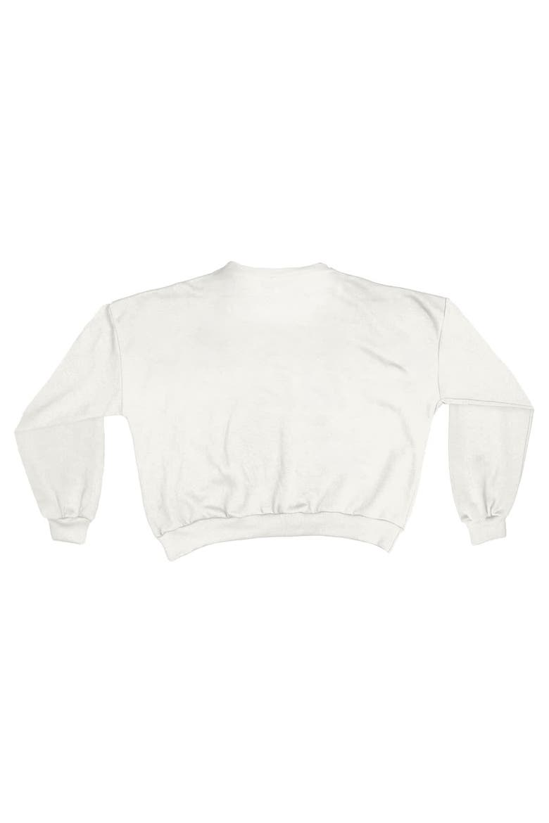 Women's Pressbox White Ohio State Buckeyes Oversized Janice Retro Waist-Length Sweatshirt, Alternate, color, White