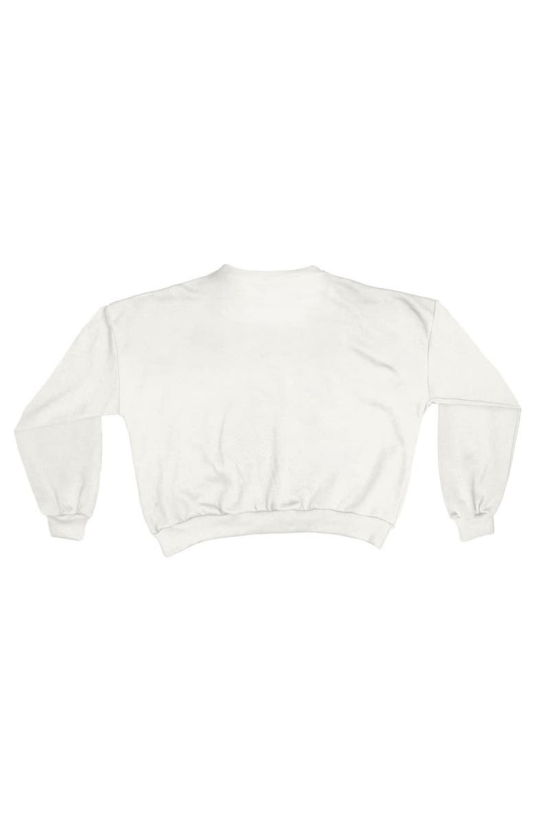 PRESSBOX Women
s Pressbox White Ohio State Buckeyes Oversized Janice Retro Waist-Length Sweatshirt, Alternate, color, White