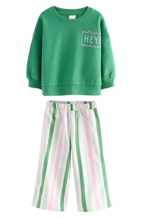 Kids' Sweatshirt & Wide Leg Pants Set (Toddler & Little Kid)