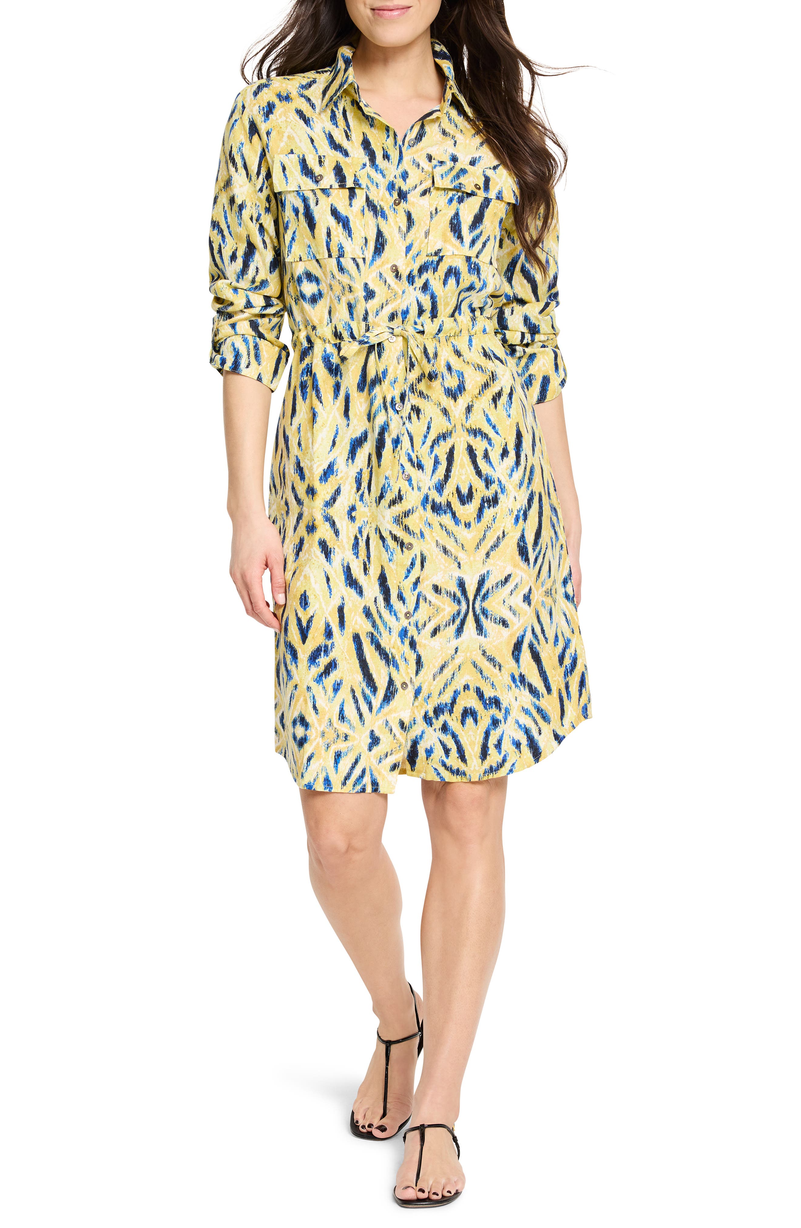 NIC+ZOE Sunny Skies Sydney Linen Blend Shirtdress