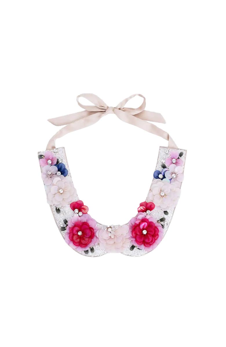 Anne Fontaine Floral Collar, Main, color, Grenadine