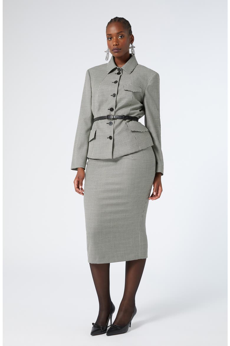 Etiopia Houndstooth Pencil Skirt, Alternate, color, BLACK/ WHITE