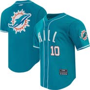 PRO STANDARD Men's Pro Standard Tyreek Hill Aqua Miami Dolphins Mesh Button-Up Baseball Jersey