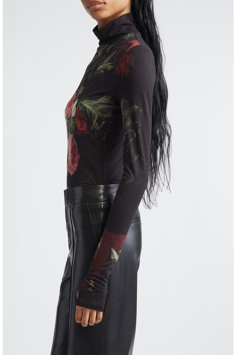 Delaina Print Turtleneck Top, Alternate, color, BE STILL
