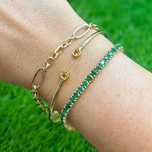 The Lovery Fine Jewelry Citrine Open Cuff Bangle In Yellow