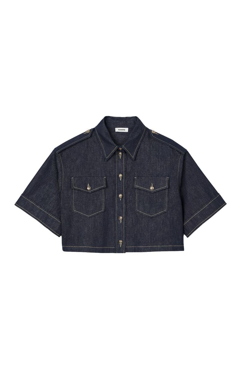 SANDRO Denim shirt, Alternate, color, 