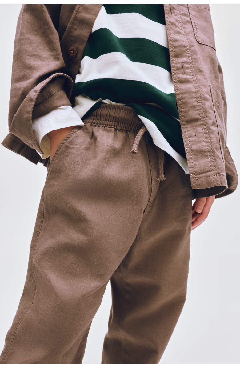 H&M Linen-blend Trousers, Alternate, color, Brown