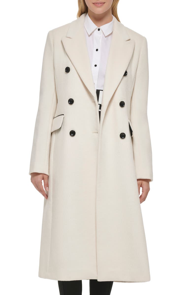 Wool Blend Double Breasted Coat