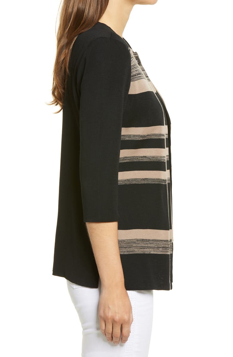 Ming Wang Mix Stripe Sweater Jacket, Alternate, color, 