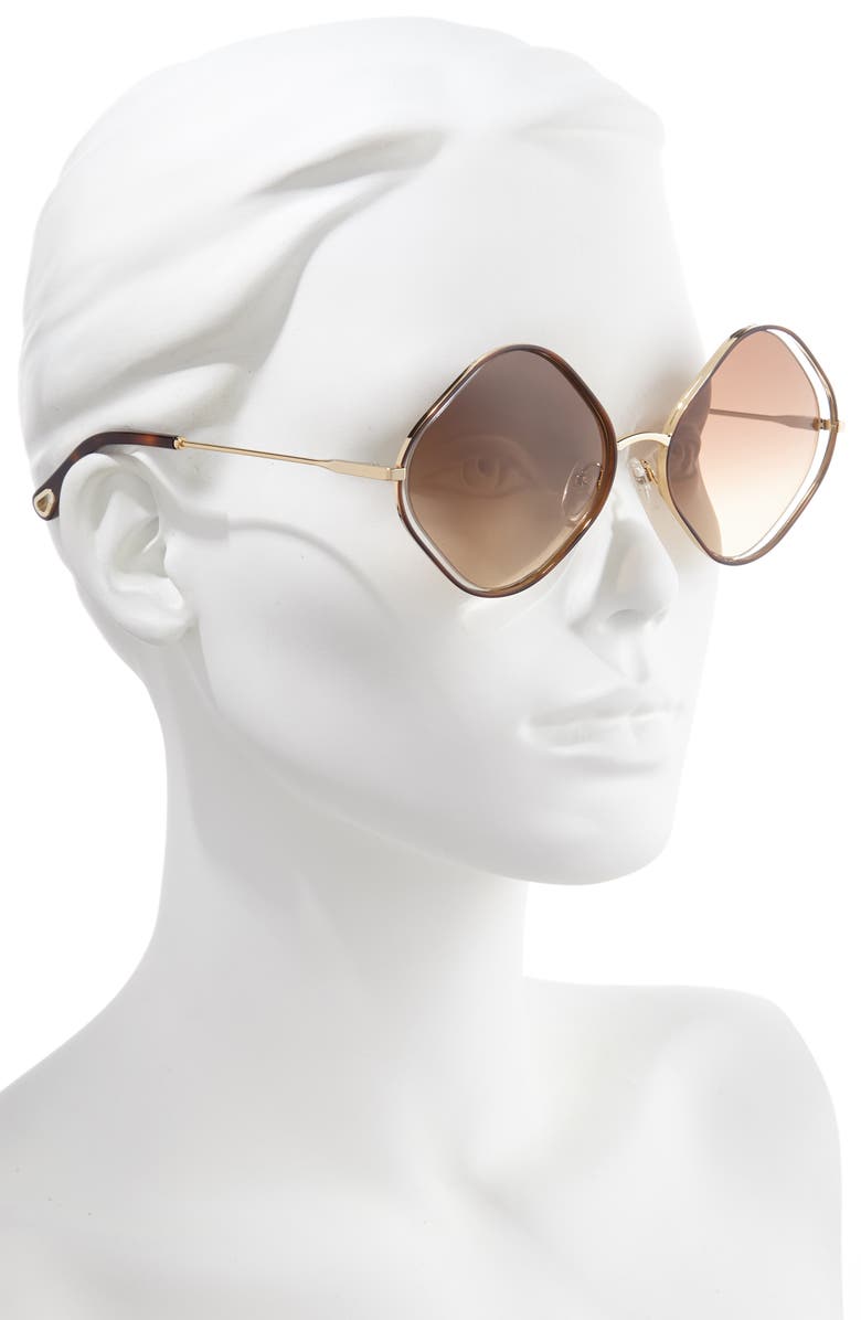 Chloé Poppy 57mm Diamond Sunglasses, Alternate, color,