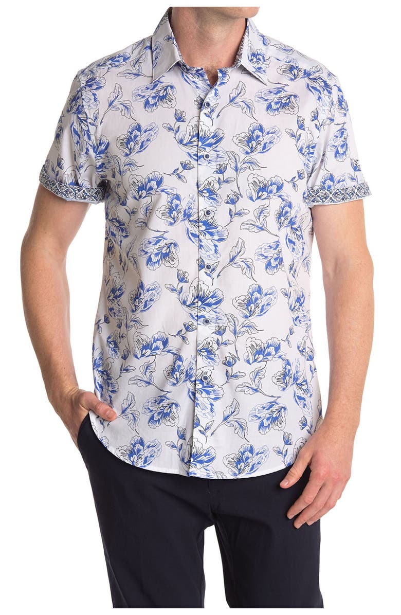 Robert Graham Spencerville Floral Short Sleeve Shirt, Main, color, 