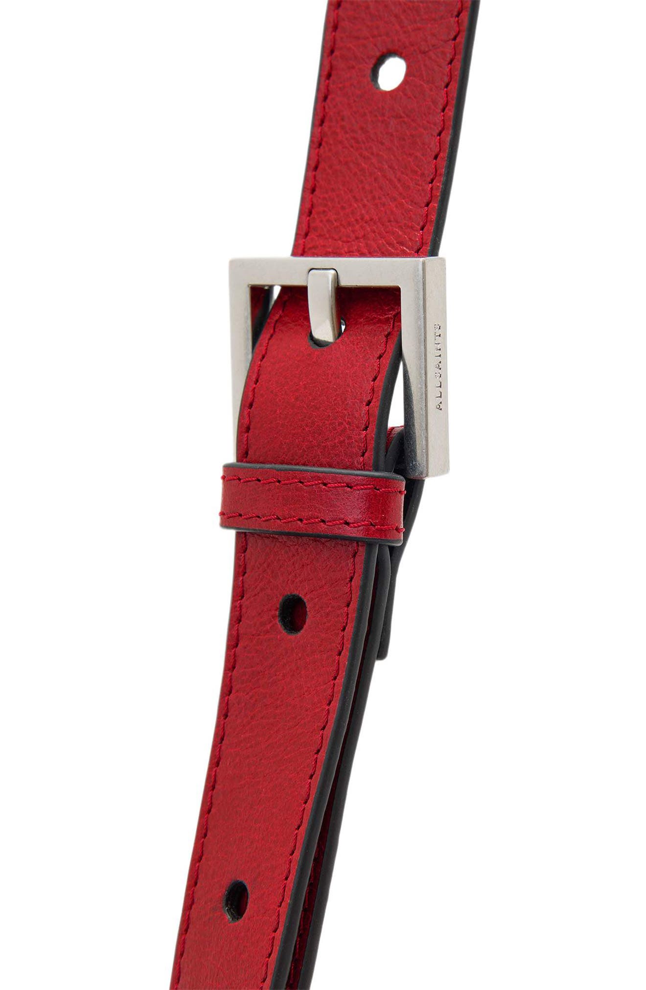 Marlo Leather Wallet Crossbody Bag, Alternate, color, TRUE RED
