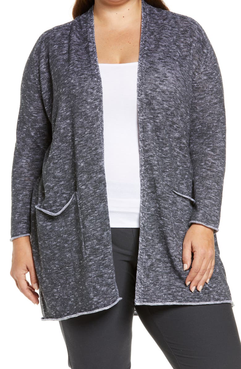 Eileen Fisher Long Cotton & Linen Blend Cardigan, Main, color,