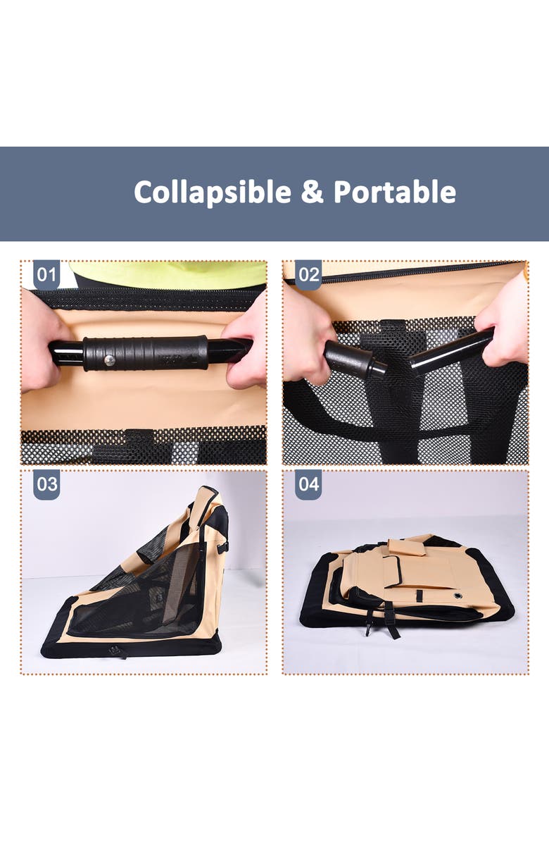 JESPET Soft Pet Crate 36" Beige, Dogs & Cats, 70Lb Capacity, Alternate, color, Multicolored