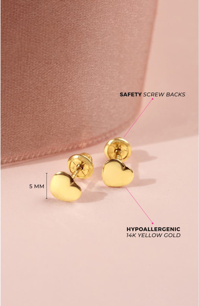 In Season Jewelry 14k Polished Heart Earrings, Alternate, color, Gold