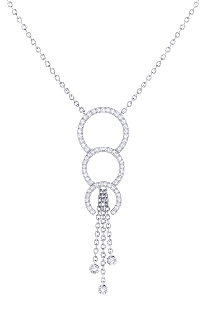 LuvMyJewelry Home Chandelier Trio Diamond Pendant Necklace - 0.18ct., Alternate, color, Silver