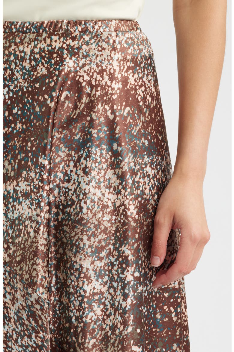 Savoy Print Bias Cut Maxi Skirt, Alternate, color, BROWN MULTI