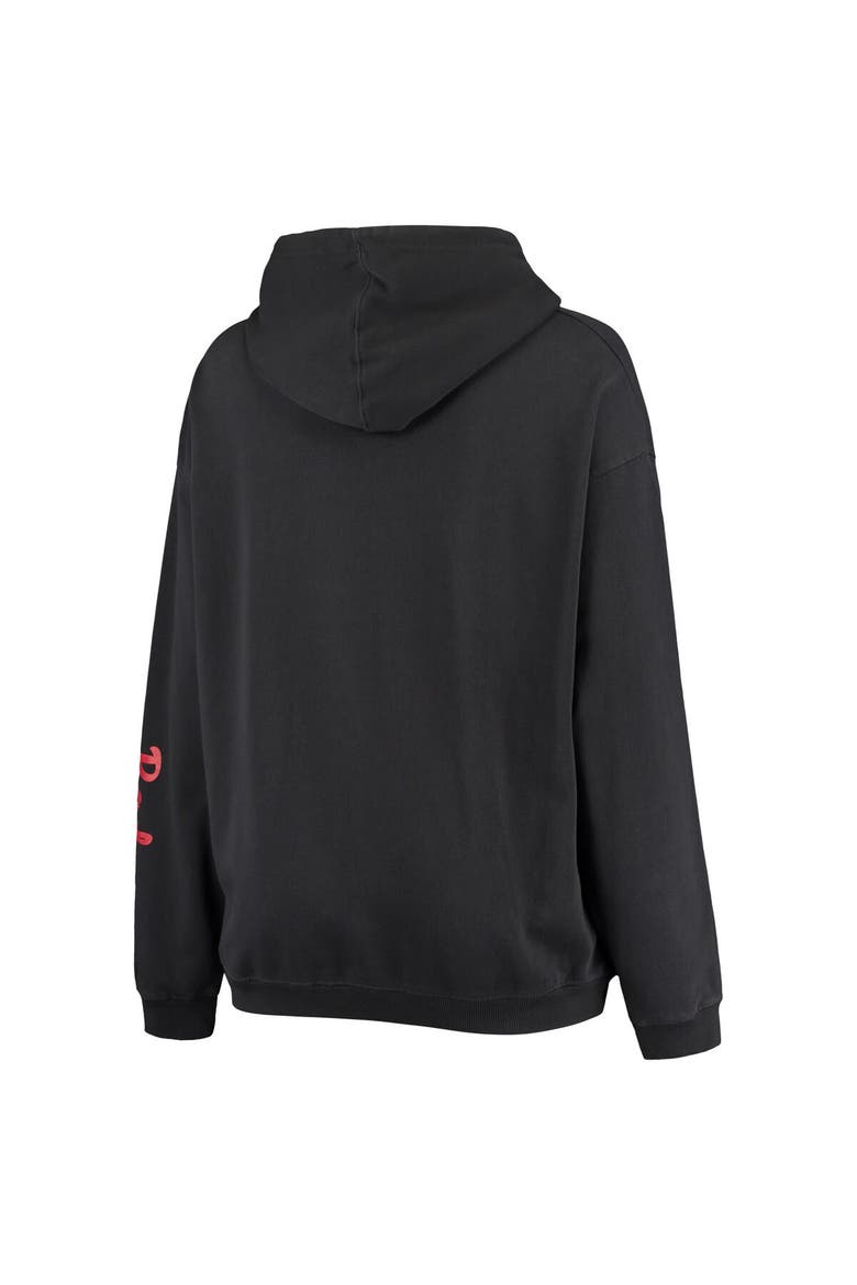 Women's Pressbox Black Wisconsin Badgers Rock n Roll Super Oversized Pullover Hoodie, Alternate, color, Black