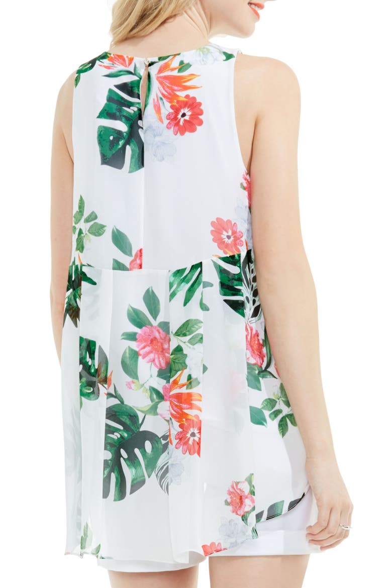 Havana Tropical High/Low Blouse, Alternate, color, ULTRA WHITE