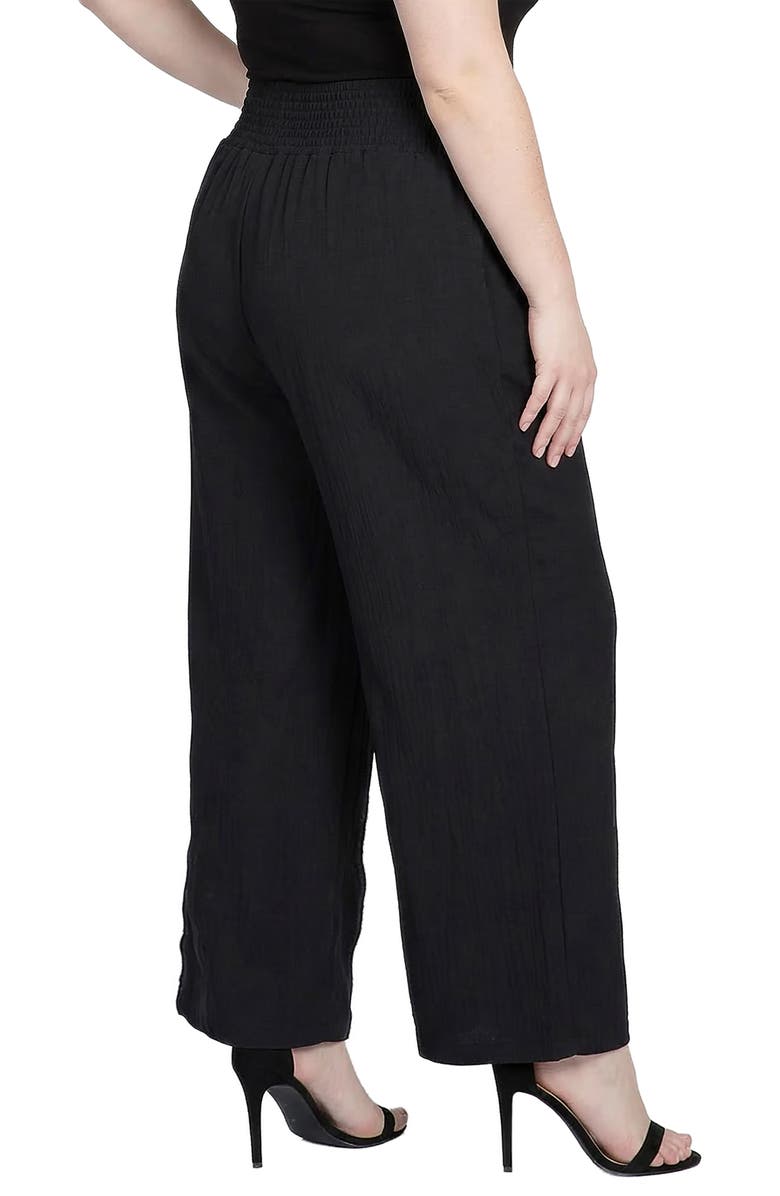 Standards & Practices Smock Waist Wide Leg Pants, Alternate, color, Black