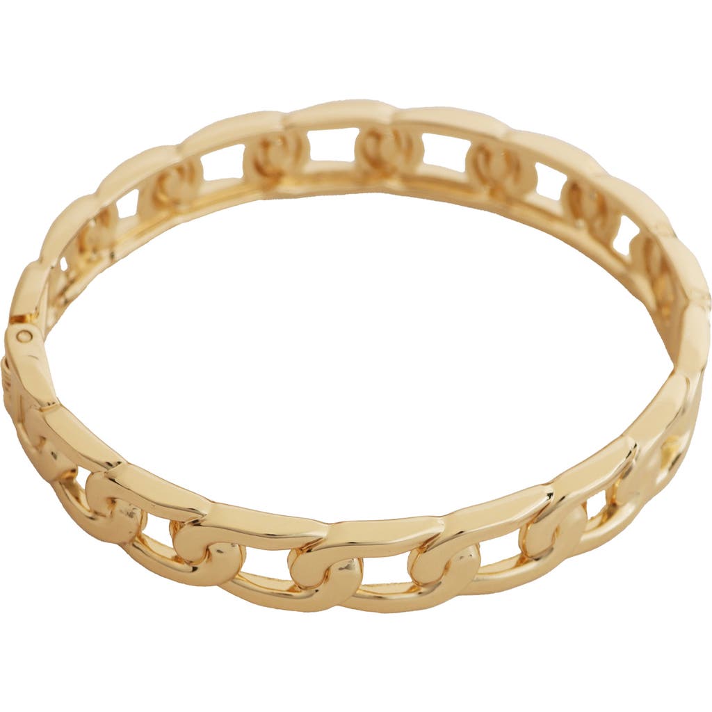 Panacea Curb Link Hinged Bangle In Gold