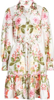 Julia Jordan Floral Long Sleeve Tie Belt Shirtdress
