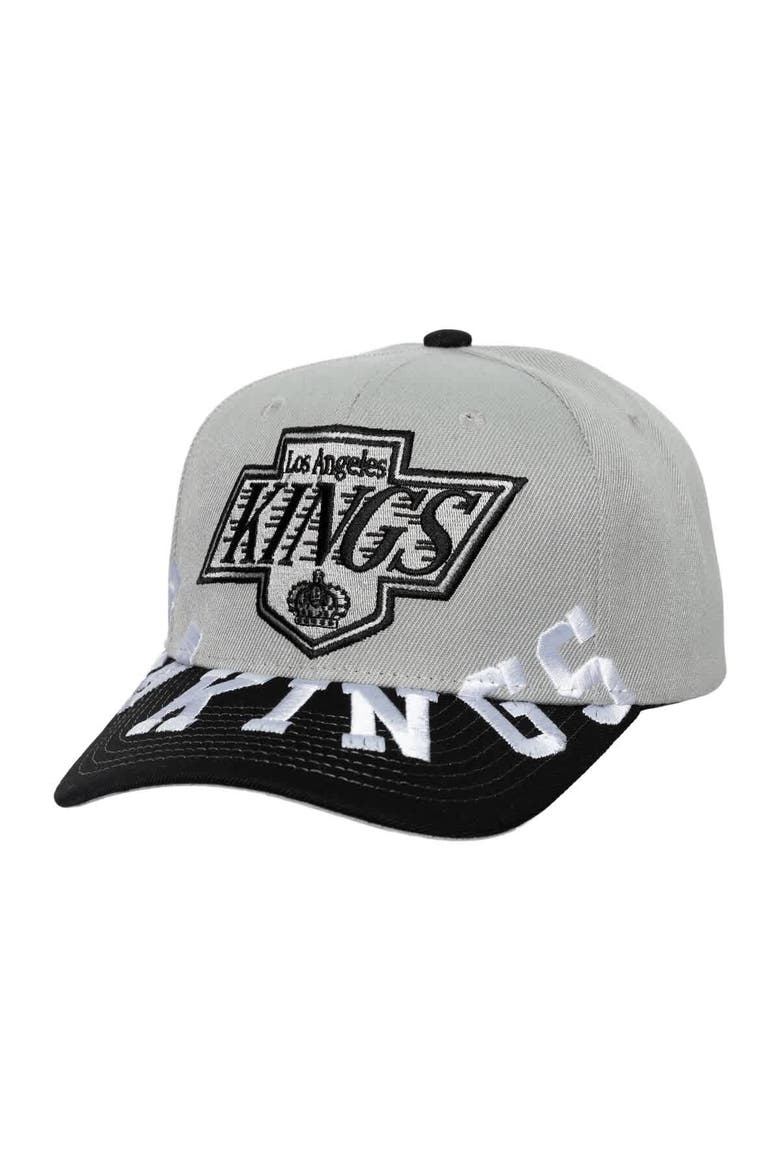 Men's Mitchell & Ness Gray/Black Los Angeles Kings Underarch Two-Tone Pro Crown Snapback Hat, Main, color, Silver