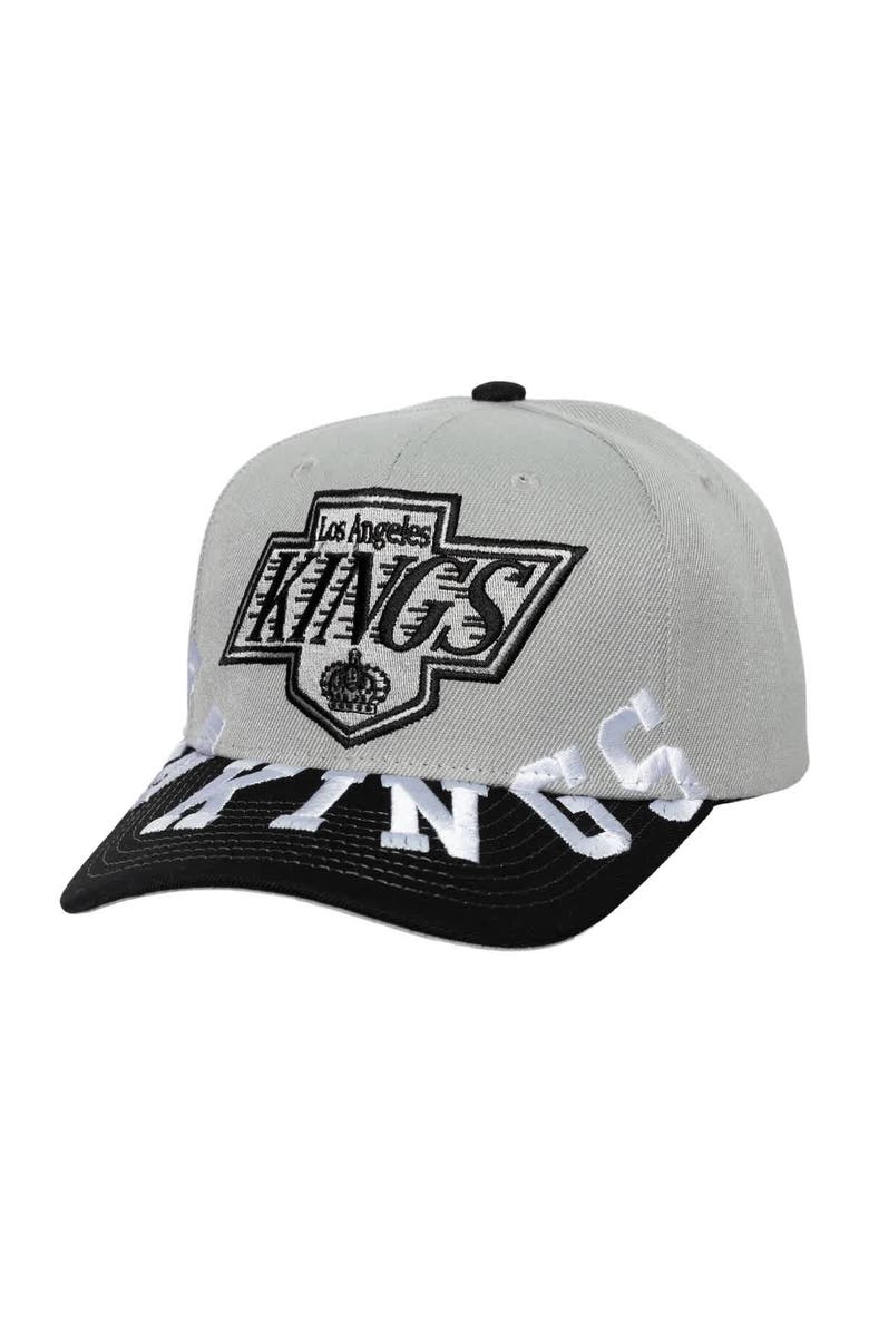 Mitchell & Ness Men's Mitchell & Ness Gray/Black Los Angeles Kings Underarch Two-Tone Pro Crown Snapback Hat, Main, color, Silver
