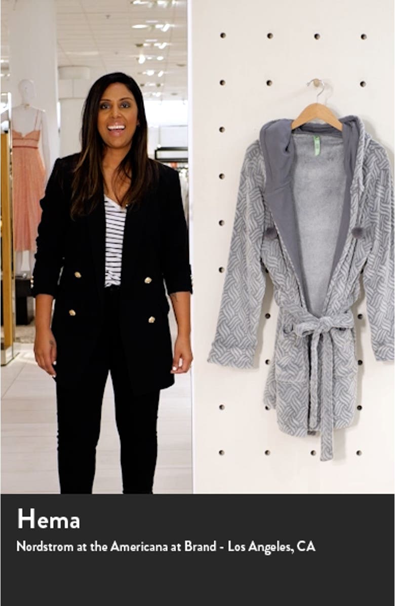 Intimates Winter Night Hooded Fleece Short Robe, sales video thumbnail