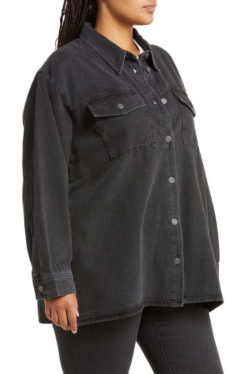 ASOS DESIGN Curve Oversize Denim Shacket, Alternate, color,