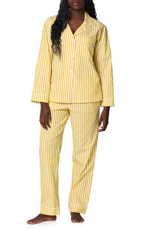 Stripe Organic Cotton Dobby Pajamas (Regular & Plus)