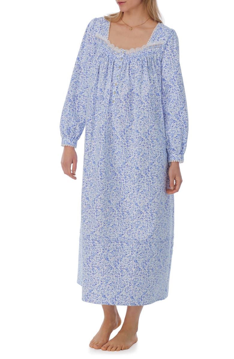 Eileen West Long Sleeve Cotton Flannel Ballet Nightgown, Alternate, color, 