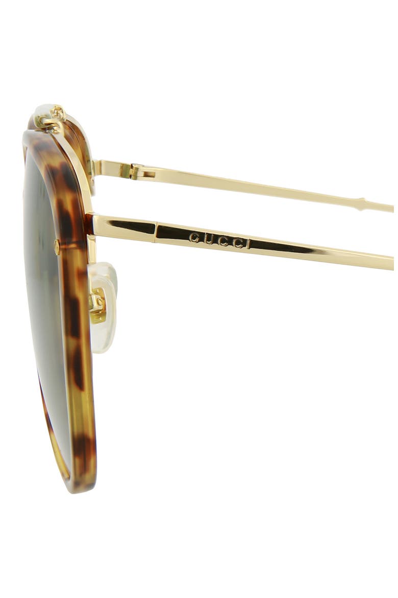 58mm Aviator Sunglasses, Alternate, color, HAVANA GOLD GREEN