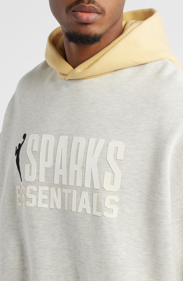 Fear of God Essentials x NBA Los Angeles Sparks Hoodie, Alternate, color, Light Heather