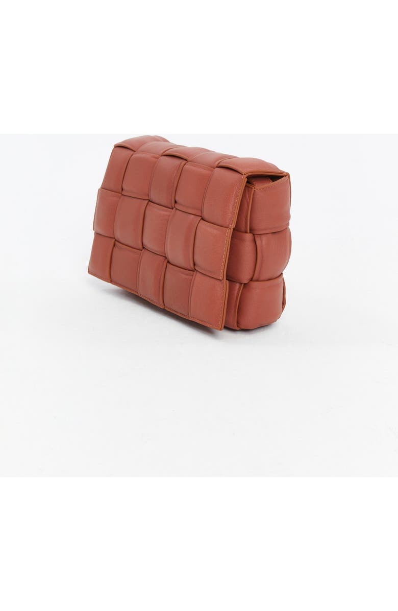 FURNIQ UK Hoxton Woven Suede Handbag, Alternate, color, Cognac Brown