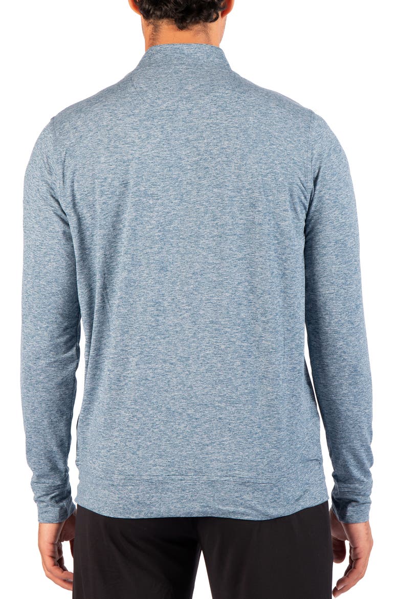 Brushed Melange Quarter Zip Pullover, Alternate, color, SEA BLUE