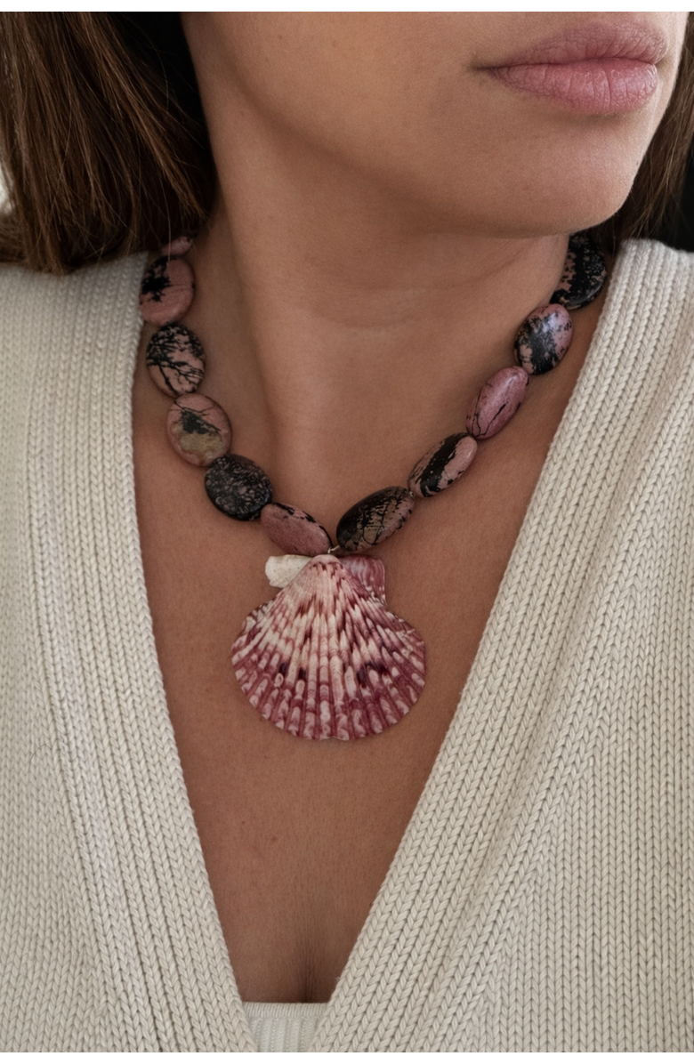 Adorn by Alexandra Riley Bora Bora Scalloped Beaded Necklace, Alternate, color, Mutlicolored