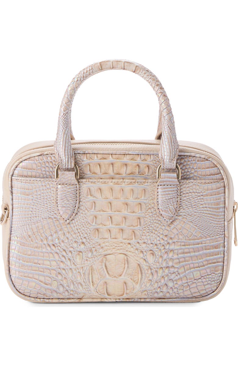 Brahmin Mara Croc Embossed Leather Top Handle Bag, Alternate, color, Pearl Admire