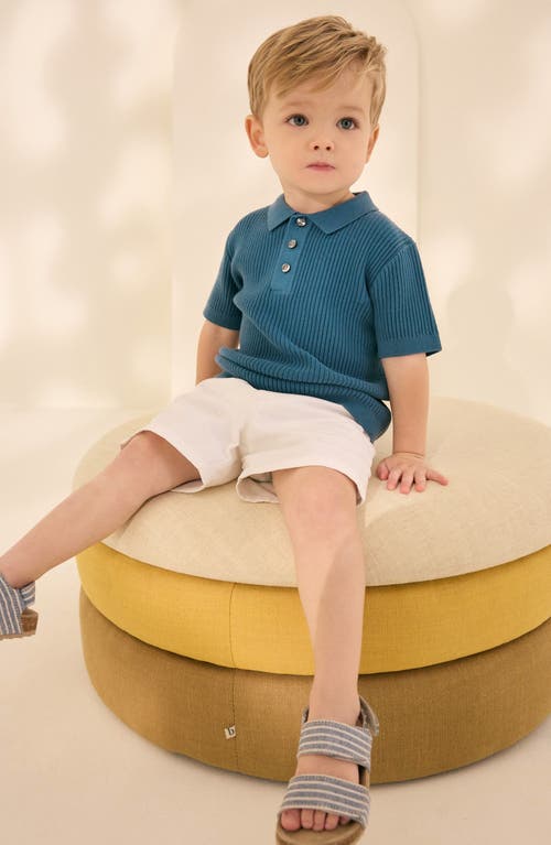Next Kids' Rib Cotton Polo Sweater In Blue